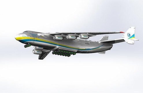 225 mriya 3d impressão aeronave avião jato Antonov carga comercial biglees lembrança 3dprint passatempo faça automotivo 3d print model - Mito3D