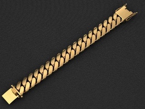 22 mm miami cuban link chain bracelet necklace monaco linkchain gold silver jewel jewellery jewelry 3dprint printable diamond chocker gem necklaces bracelets 3d print model - Mito3D