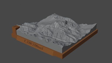 2300 montaña paisaje volcán terreno ambiente naturaleza fotogrametría elevación dem Ciencias 3d print model - Mito3D