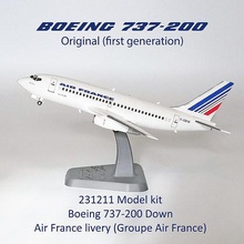 231211 boeing 737 200 100 uçak ölçek model hava otobüsü jt8d fransa üniforma oyunlar oyuncaklar 3d print model - Mito3D