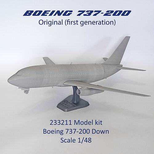 233211 boeing 737 200 100 avión aeronave escala modelo aerobús jt8d juegos juguetes 3D print model - Mito3D