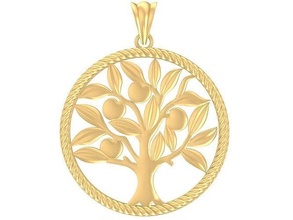 24k elma ağaç 3072 takı moda aksesuarlar altın elmas kadın kadin tasarım kolye 3d print model - Mito3D