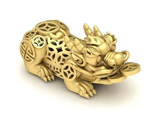 24k feng shui pixiu 3687 hohl schmuck mode zubehör gold diamant design 3d print model - Mito3D