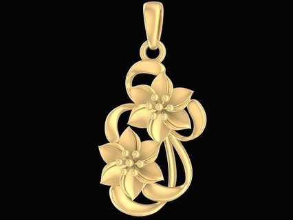 24k flower pendant 2492 jewelry fashion accessories gold diamond woman women new design pendants 3d print model - Mito3D