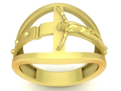 24k Gesù attraversare squillare 3456 gioielleria moda Accessori oro diamante design anelli 3d print model - Mito3D