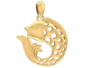 24k lucky carp pendant 3084 jewelry fashion accessories gold diamond woman women design fengshui pendants 3d print model - Mito3D
