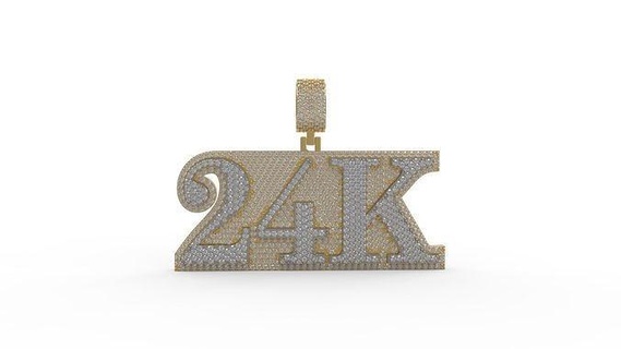 24k pendente 02 collana argento oro diamante stampabile diamanti gioielleria gemma alfabeto linguaggio hiphopjewelry gioielli personalizzati rapperjewelry ghiacciato cantante rap hiphop mynamenecklace ciondoli 3d print model - Mito3D