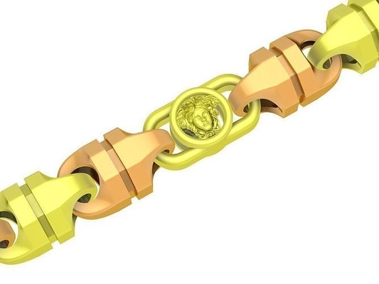 24k versace hombres esposas 4145 joyería joya moda accesorios oro diamante hombre diseño 3d print model - Mito3D