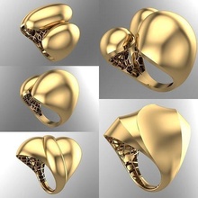 25 stck poliert verschmelzung ring ohrring silber schmuck design halskette diamant mode gold schick 3dprint druckbar besondere anmut sammlung solide edelsteine kopf männlich ringe 3d print model - Mito3D