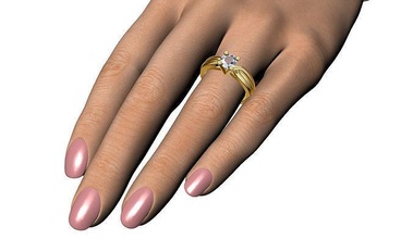 263 anillo compromiso diamante joyería joya mujer uña dedo Moda libra esterlina imprimible amor mano platino anillos 3d print model - Mito3D