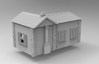 28mm rural house tabletop ww2 bolt action wehrmacht wargaming hobby diy 3d print model - Mito3D