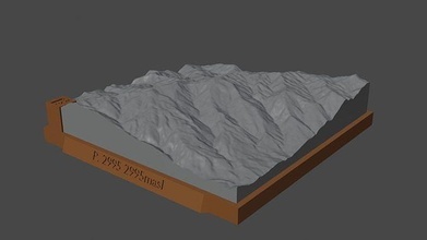 2995 dağ manzara yanardağ arazi çevre doğa fotogrametri yükseklik dem Bilim 3d print model - Mito3D