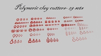 29 conjuntos polimérico arcilla cortadores imprimible cortador galleta anillo diamante moda accesorios pendientes 3d print model - Mito3D