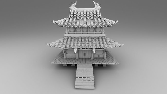 2 chinesisch traditionell haus 11 17 29 mittelalterlich architektur dach backstein lego chine china 3D print model - Mito3D