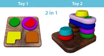 2 1 - wooden toy pazzle children child fun game hobbies kid play playground puzzle rings shape sports stacking toddler games toys 3d print model - Mito3D