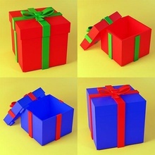 2 christmas gift boxes box storage celebration birthday packaging winter house accessories 3d print model - Mito3D