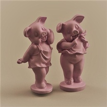 2 cerdos cerdo jamón animal granja naturaleza Arte esculturas 3d print model - Mito3D