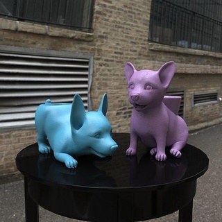2 carina cani fiore pentola fioriera giardinaggio animale domestico cane vaso porta penna Casa arredamento 3d print model - Mito3D