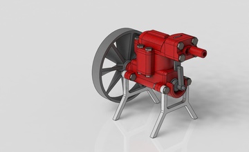 2 cilindro ar motor trabalhando modelo 3d impressão robô tecnologia maquinaria roda equipamento mecânico imprimível ferramenta projeto passatempo faça partes 3d print model - Mito3D