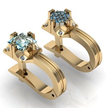 2 moda orecchino gemme gioielleria diamante cad brillante stampabile esclusivo oro gemma rhiho cnc donna gioiello argento orecchini 3d print model - Mito3D