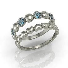 2 anelli moda gioielli stampabile esclusivo oro anello matrimonio gemma rhiho cad cnc donna gioiello 3d print model - Mito3D
