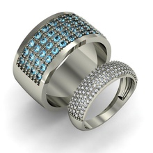 2 moda de anéis jóias diamante printable anel rhino matriz o cad engajamento gemas feminino mulheres brillant exclusiva 3dm stl obj a ouro cnc 3d print model - Mito3D