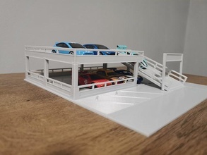 2 fußboden garage 1 64 skaliert 164 heiße reifen streichholzschachtel easytoprint diorama gebäude architektur jdm autos spiele spielzeuge 3d print model - Mito3D
