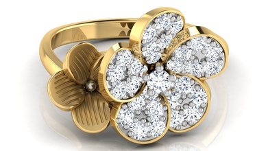 2 spiral yüzük çiçek takı sterling yazdırılabilir nişan Gümüş mücevher elmas kolye düğün yüzüğü bilezik moda güzellik engagem altın cad 3d print model - Mito3D