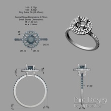2 halo-line-ring Schmuck halo ring diamond Diamanten rhino 3d drucken Modell Runde Stein gold Juwel genial cut Ringe Edelsteine gem 3d print model - Mito3D