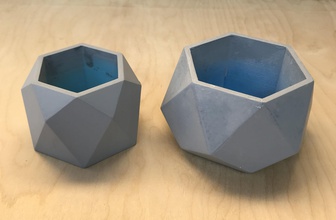 2 pflanzer blumen geometrisch natur blume schimmel beton haus dekor 3d print model - Mito3D