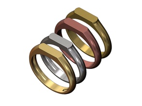 2 yuva düğün nişan profil mühür yüzük düşük moda takı yazdırılabilir altın gümüş mücevher joaillier sterlin lüks Aksesuarlar modern klasik minimalist basit 3d print model - Mito3D