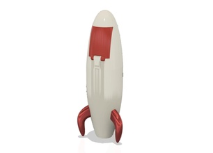 2 stage rocket - single print moving 3dprint 3d singleprint 2stagerocket space spacecraft launch missile nasa launcher astronaut shuttle astronomy printable hollow bomb games toys 3d print model - Mito3D