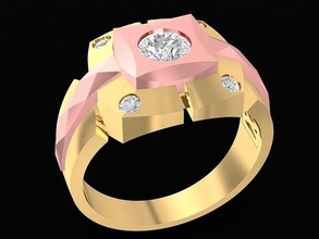 2 style 1 luxury korea men ring 2920 jewelry fashion accessories gold diamond man design rings 3d print model - Mito3D