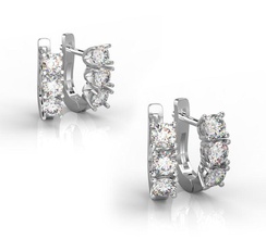2 type classique de boucles d'oreilles 3 perles bijoux la conception des triple gem personnes les diamants or d'argent prima cad imprimable art l'anneau l'engagement mariage anneau mode beauté 3d print model - Mito3D