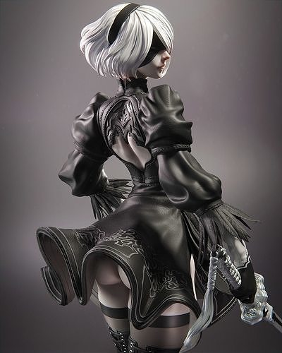 2b nier Automaten 3d drucken nierautomata Quadrat enix Charakter Anime anime Frau Spiel Mädchen Zahl Spiele Spielzeuge Skulpturen basteln Held Wunder Kunst 3D print model - Mito3D