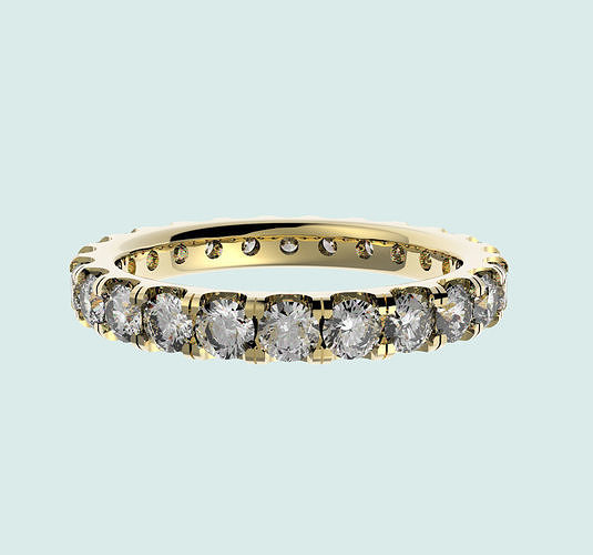 2ct diamante eternidade anel joalheria banda feminino Casamento metade noivado imprimível solitário cheio argolas 3D print model - Mito3D