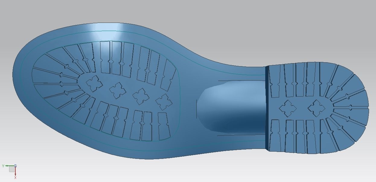 2d 3d stivale suola scarpa scorso modello calzature per sottopiede arte matematico 3D print model - Mito3D