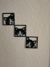 2d kedi duvar çerçeveler illüstrasyon tasarım mimari modern iç kediler gato zanaat çerçeve hediye kedicikler ev dekor 3d print model - Mito3D