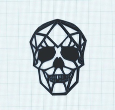 2d skull art sugar holiday decoration design head halloween signs logos 3d print model - Mito3D