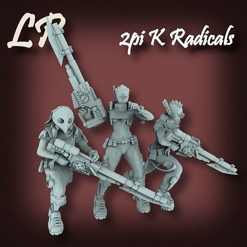 2pi radical mercs xenos female girl lady warrior sci fi scifi tabletop miniatures mech mecha 2pi sniper games toys games toys game accessories game accessories 3D print model - Mito3D