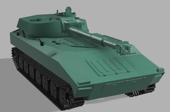 2s1 gvozdika tank askeri ordu savaş silah araç zırh kamyon oyunlar oyuncaklar 3d print model - Mito3D