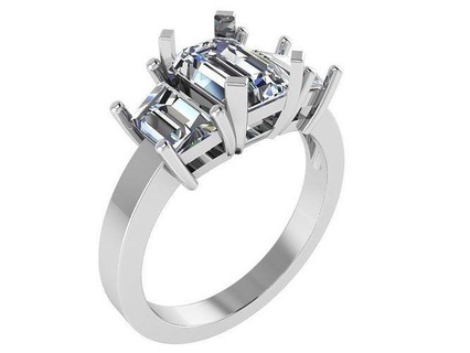 3 stone squillare 1269 oro diamante spianare gioielleria argento produzione moda design Fidanzamento gemma stampabile sterlina braccialetto cubano orecchino collana pendente anelli 3d print model - Mito3D