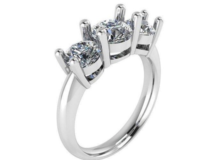 3 stone squillare 1550 oro diamante spianare gioielleria argento produzione moda design Fidanzamento gemma stampabile sterlina braccialetto cubano orecchino collana pendente anelli 3d print model - Mito3D