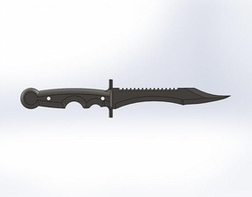 300mm rambo knife sharp steel weapon army cutting bladed house outdoor hobby diy hand tools military melee 3d print model - Mito3D