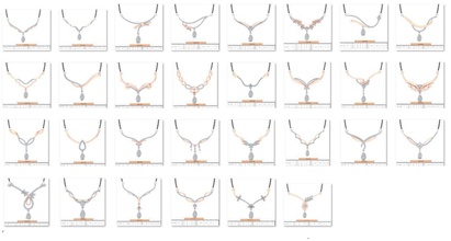 30 rose ciondolo 3dm stl bulk collezione gioielli stampabile diamante oro la sterlina bianco brillante collana ciondoli gemma rosependant leggero 3d print model - Mito3D