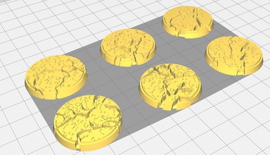 30mm cracked earth bases games-toys miniatures gaming 28mm tabletop brimstone warhammer painting hobby games toys board 3d print model - Mito3D