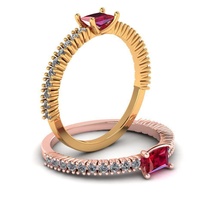 340 women ring square stones earrings kolco sergi dlya pechati 3dmodel printable sterling fashion jewelry rings 3d print model - Mito3D
