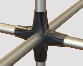 360 tuyau mixte attachement étagère fixation tissu pendaison cintre métal livre degré aluminium guéable maison meubles 3d print model - Mito3D