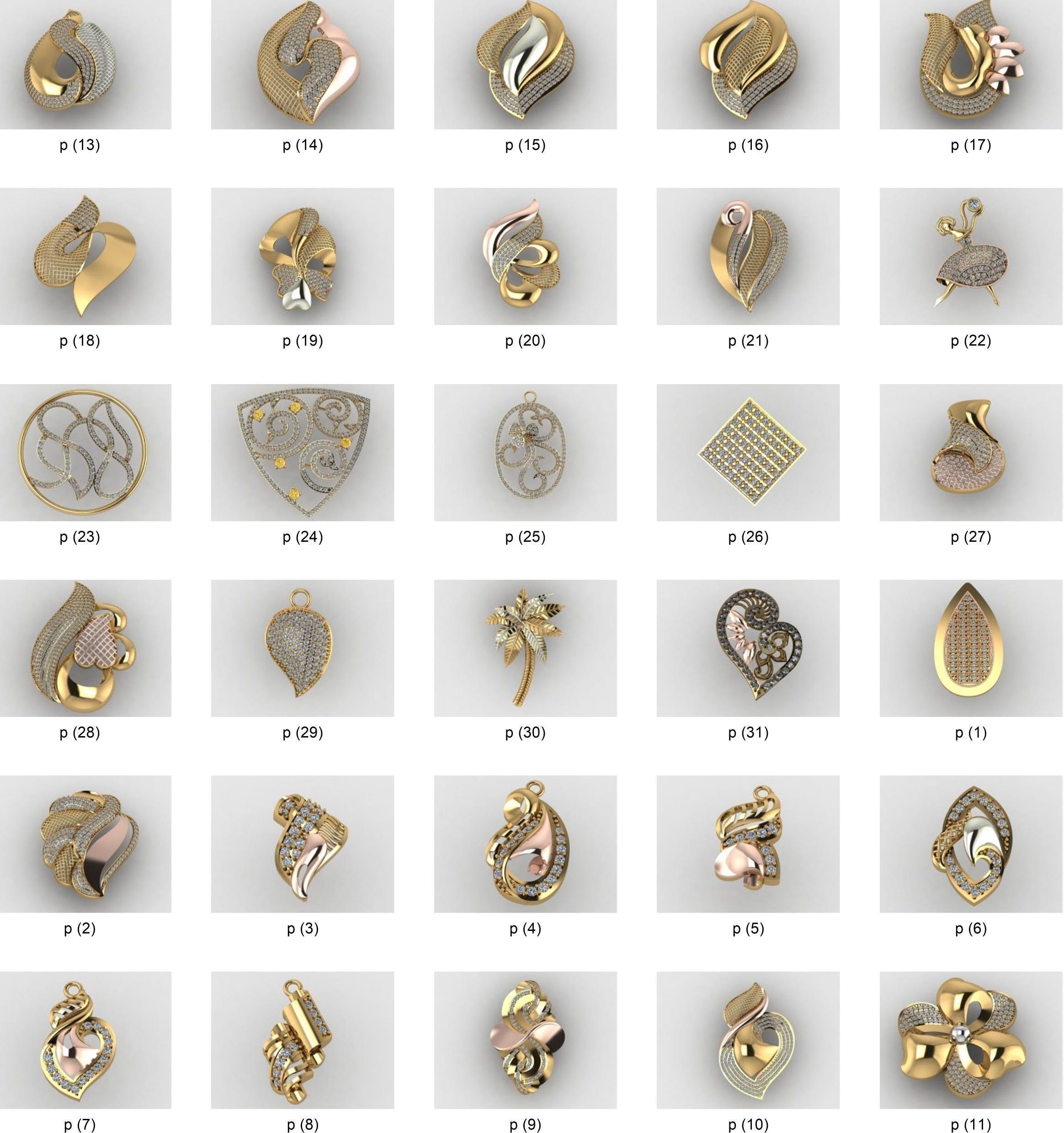 36 dernier dinde conception pendentif femmes 3dm détails bijoux or argent bague diamant bijou gemme mode femmependentif derniers conceptions pendentifs 3D print model - Mito3D