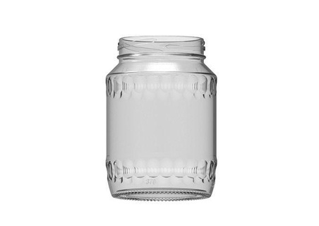 370ml fluted jarra vidro recipiente Claro Comida armazenamento cozinha casa jantar 3d print model - Mito3D